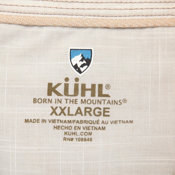 Kuhl Karib Shirt Mens 2XL Beige Short Sleeve Button Front Hiking 7259 - Picture 4 of 12